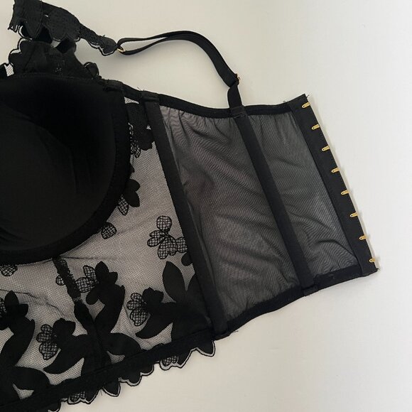 Victoria's Secret Black Floral Lace Corset - Picture 8 of 11